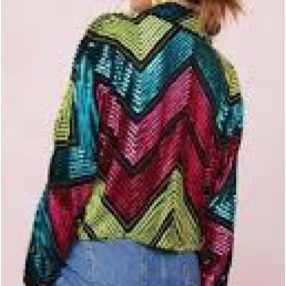 Nasty Gal Black Blazer Jacket with Sequins - Picture 3 of 7